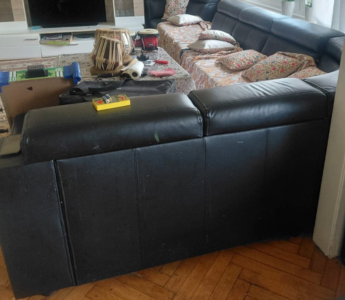 Ecksofa form leder schwarz - ecksofa,