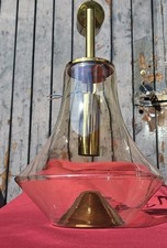 Hübsches  Opal Leuchten, Messing/Glas  Deckenlampe, 70s, Vintage & Original