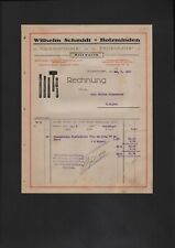 HOLZMINDEN, Rechnung 1921, Wilhelm Schmidt Hammerstiele Feilenhefte