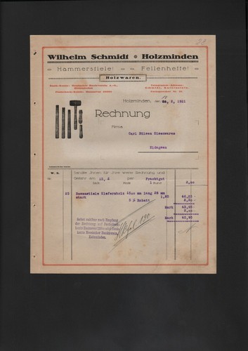 Holzminden rechnung 1921 - holzminden,,