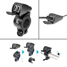 Dual-USB Ladegerät Motorrad Lenker Lenkerstange Steckdose Wasserdicht Buchse