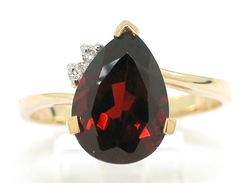 Granat ring 585 gelbgold 14kt - ring,