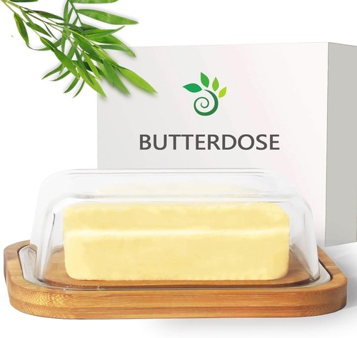 Butterdose glas bambus - glas,
