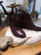 Jette Joop Ankle Boots Stiefeletten Stiefel Leder Bordeaux Rot Dunkelrot 39 NEU