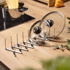 Ausziehbarer Topfdeckelhalter Deckel Halter aus Edelstahl 9,5–80cm 