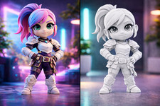 3D Figur nach Foto Comic Style