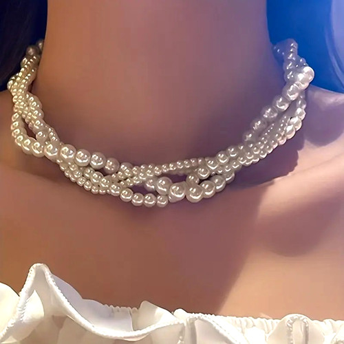 Perlenkette mehrreihig damen - perlenkette,