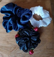 3 Haarbänder Haarband NEU Schwarz mit Rosen Blau Weiß geriffelt