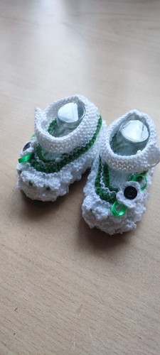 Babyschuhe gestrickt ballerina - gestrickt,