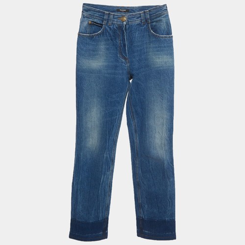 Balmain blue denim straight - denim,