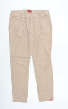 EDC Damenhose beige Baumwolle Größe 8 normaler Knopf