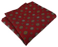 Seideneinstecktuch rot grün