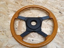 Momo Hartge Sportlenkrad Holz Lenkrad 4 Speichen Lenkrad Leder Nachbau KBA 70001