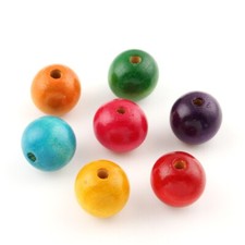 50 Holzperlen 20mm Bunt 4,5mm