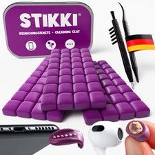 STIKKI Reinigungsknete Für Handy & Kopfhörer - Profi Reinigungsset Inkl. Bürsten