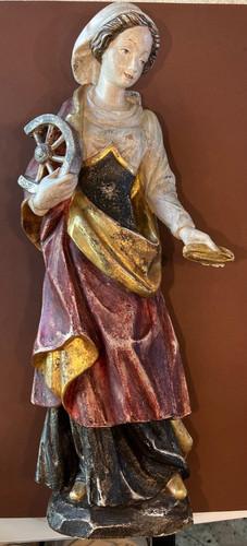 Alte holz heiligen frau bunt - frau,