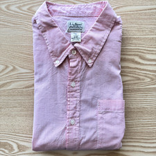 L.L.Bean XL Gestreiftes Hemd Herren Rosa 27" Pit-to-Pit Traditional Fit Langarm