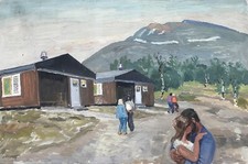 Karl Adser 1912-1995 Björkliden Camping Sommer Personen Kiruna Schweden Urlaub