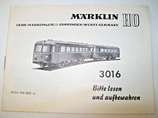Märklin H0 3016 - Bedienungsanleitung Schienenbus - guter Zustand