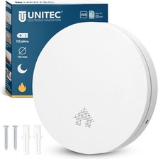 UNITEC 10 Jahres Design Rauchwarnmelder drahtloseAufputzmontage Ultraflach 30832