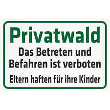 Schild Sicherheit - Privatwald - Das Betreten und Befahren ist verboten KPI-0255