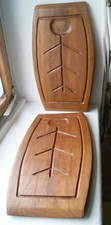 2 doppelseitige Schneidebretter , Teakholz, 60er Jahre