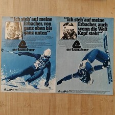 2x Erbacher Ski 1978 Vintage Werbung Anzeige Werbeanzeige Advertising Advert Adv