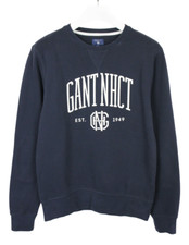 Gant Sweatshirt Herren Groß Grafik Aufdruck Ellenbogen Flicken Rundhals Pullover
