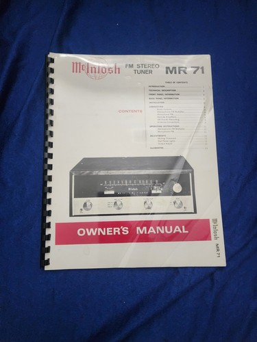 Mcintosh mr71 original owners - mcintosh,