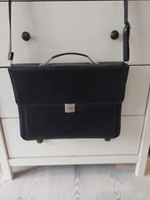 Thierry Mugler Laptop/Dokumenten Tasche Leder Schwarz Top Zustand  !!!