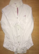 Equiline Turniershirt Turnierbluse Bluse |Weiß mit Rosa |Langarm |wie Neu IT:40