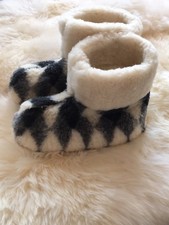Hüttenschuhe Hausschuhe Schaffell Schuhe Schafwolle Wildleder Lammfell Gr:37-46