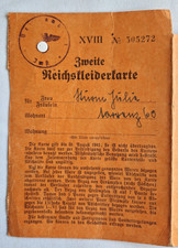 2 Weltkrieg Reichskleiderkarte