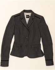 CNC KOSTÜM NATIONAL Damen 2 Knopf Blazer Jacke IT 40 Small Grau DG10