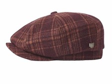 BRIXTON Schiebermütze flatcap braun KARO CRIMSON BAKERBOY