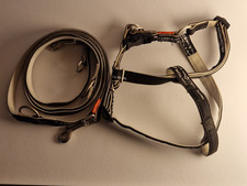 Hundegeschirr mit Leine Gr. M schwarz-weiß