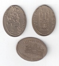 Elongated Coin, Bremen, Tourist Info, EX,  3 Motive komplett, anderer Rohling.