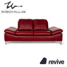 Willi Schillig Enjoy Leder Zweisitzer Rot manuelle Funktion Sofa Couch