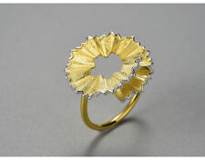 D15 origineller Ring Späne vom Bleistift spitzen Sterling Silber 925 vergoldet