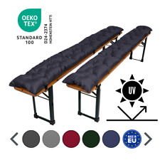 2x Bierbankauflagen für Bierzeltgarnitur gesteppt & gepolstert wasserabweisend