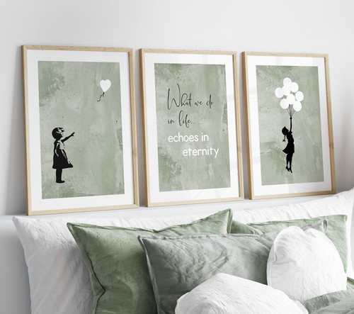 3er set banksy herz - 3er,