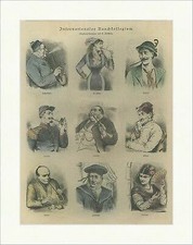 Internationales Rauchkollegium Havanna Cigaretta Coloriert Holzstich E 22308