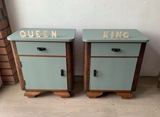 Vintage Nachttische Holz Salbeigrün 2er Set Beistelltisch