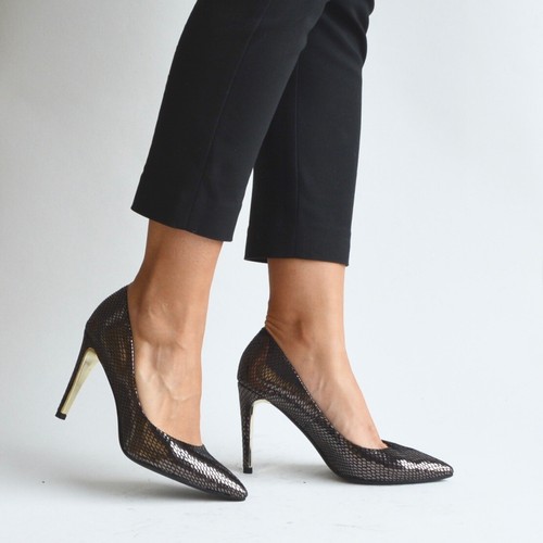 High heels pumps leder metalik - heels,