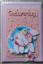 Geburtstagskarte, Geburtstag, Kinder, Handarbeit, 3D-Technik, Strasssteine