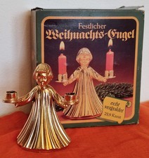 Weihnachten Weihnachts-Engel vergoldet 23,9 Karat Kerzenständer Kerzenhalter