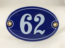 Emaille Hausnummer OVAL Nr. 62