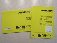 Ammann AVS68-4 Stampfer Bedienungsanleitung 2008 und Ersatzteilliste 2009
