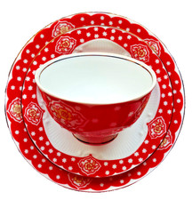 Sammeltasse 3-teiliges Gedeck Lettin Kaminrot