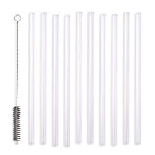 Schramm® 10 Stück Glas Strohhalme gerade wiederverwendbare Trinkhalm transparent
